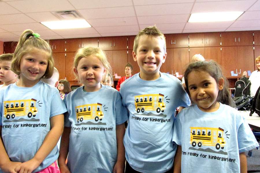 Kids and IU Health Bloomington volunteers are excited about Kindergarten Countdown!